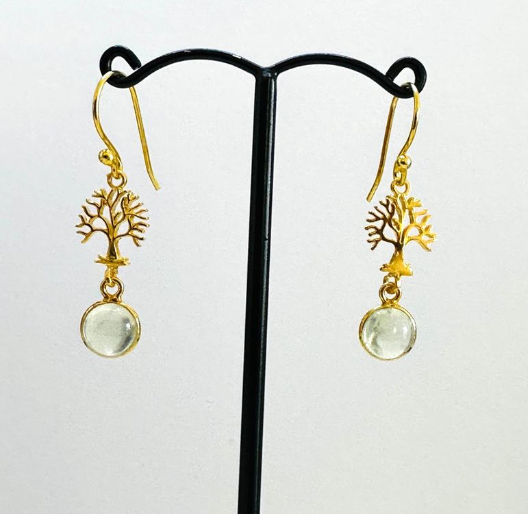 MATERIA Lebensbaum Ohrstecker - 925 Silber Vergoldet, Keltisches Design