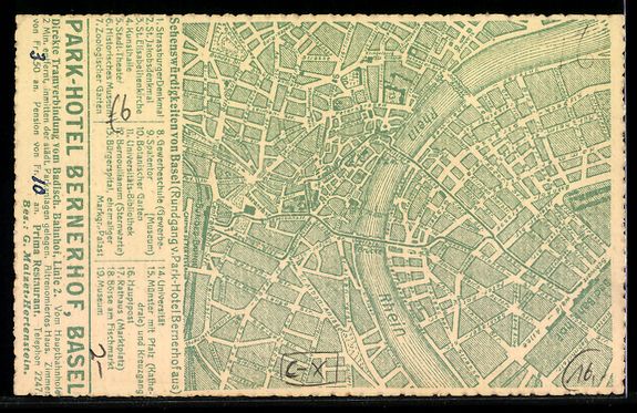 Cartes postales: Basel, Park-Hotel Bernerhof mit Strassen – D'occasion à Berlin par bartko-reher 1