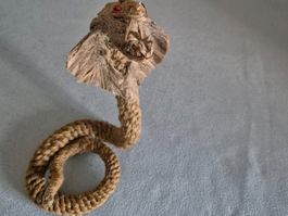 Dekorative Kobra-Figur aus Hanfseil, Handarbeit, Top!