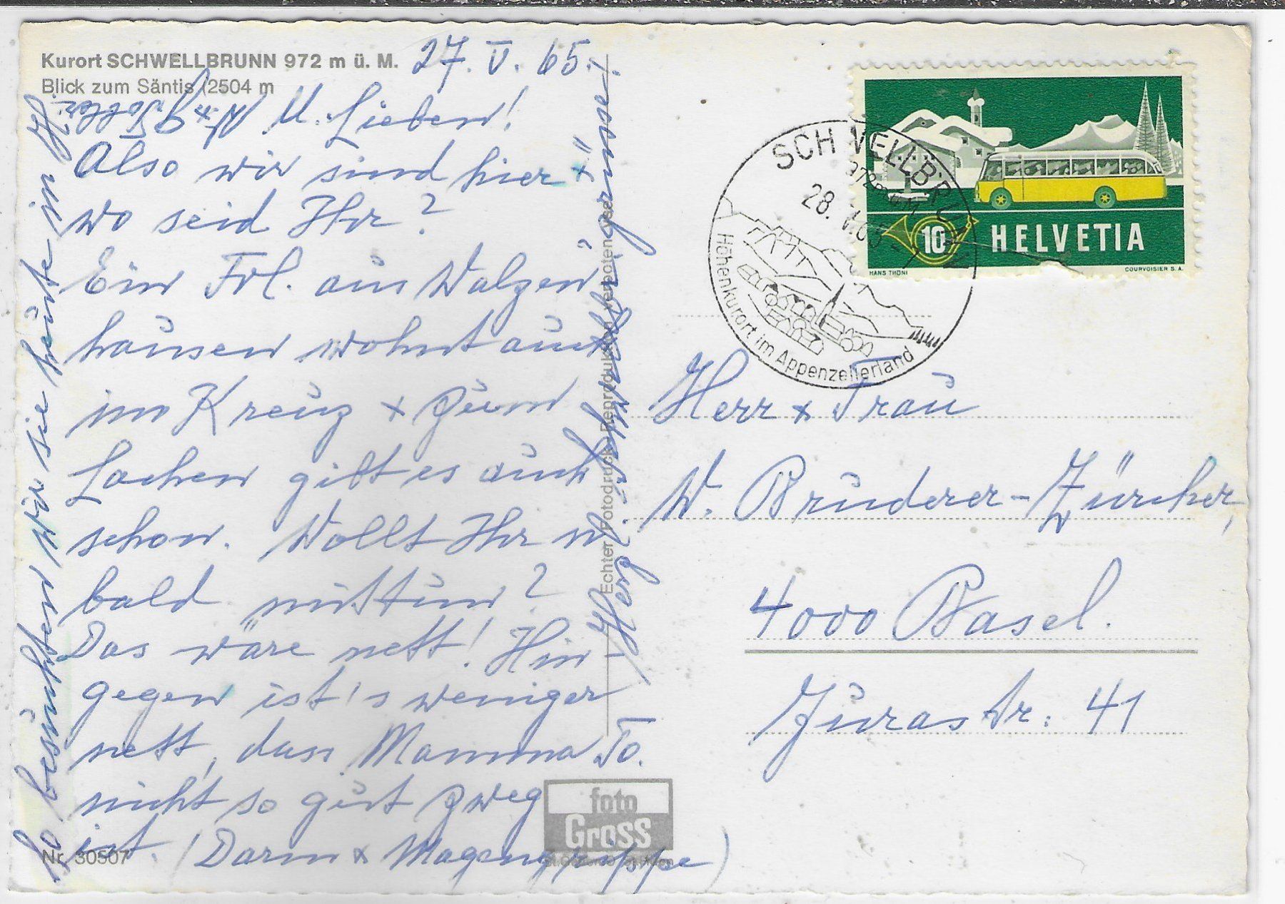 Cartoline postali: Schwellbrunn - Generalansicht – Usato da Ettingen venduto da Kartenplanet 1