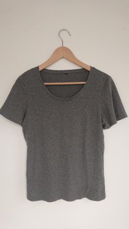 Damen Basic T-Shirt Chicorée Gr. M Grau