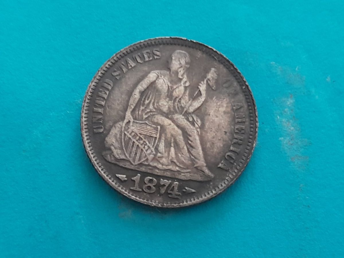 Toutes les monnaies: 1 Dime 1874, USA – D'occasion à Aarau par Reto_BA_01