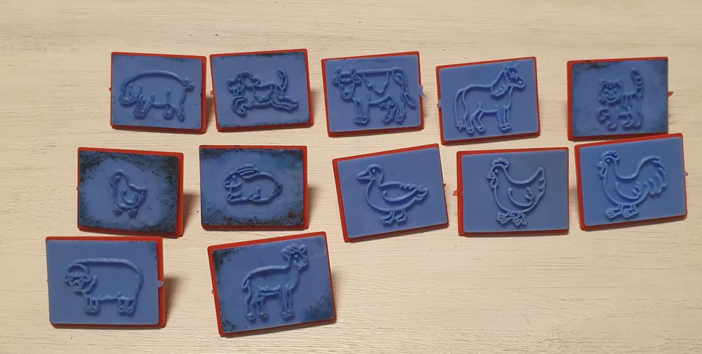 Set De 8 Tampons Animaux En Bois Avec Encreur 4 Couleurs - Pour Enfants Dès 3 Ans (marque Goki)