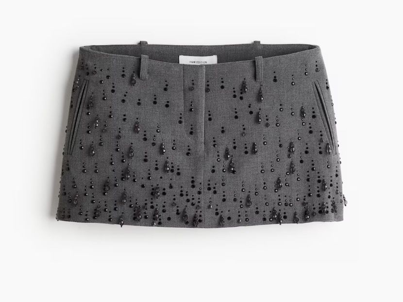 H&M Röcke: H&M Edition Skort grau mit Perlenbesatz – Neu (gemäss Beschreibung) aus Arbon von laf_znb9