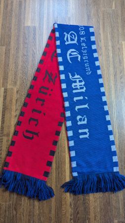 Fussballschal FC Zürich/AC Milan guter Zustand