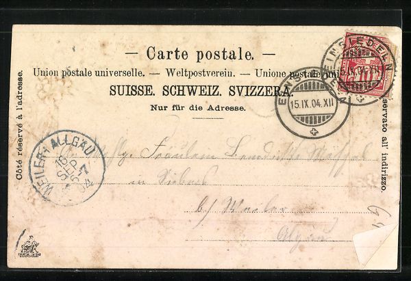 Cartes postales: Präge-Lithographie Einsiedeln, Kloster  – D'occasion à Berlin par bartko-reher 1