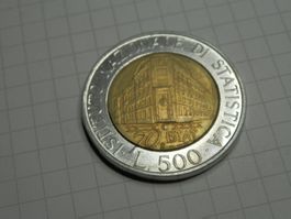 Italien 500 Lire, 1996 70 Jahre Nationales Institut für Stat