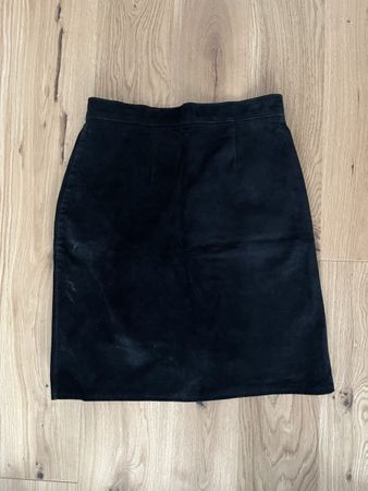 Vintage Wildleder Rock Schwarz XS/34