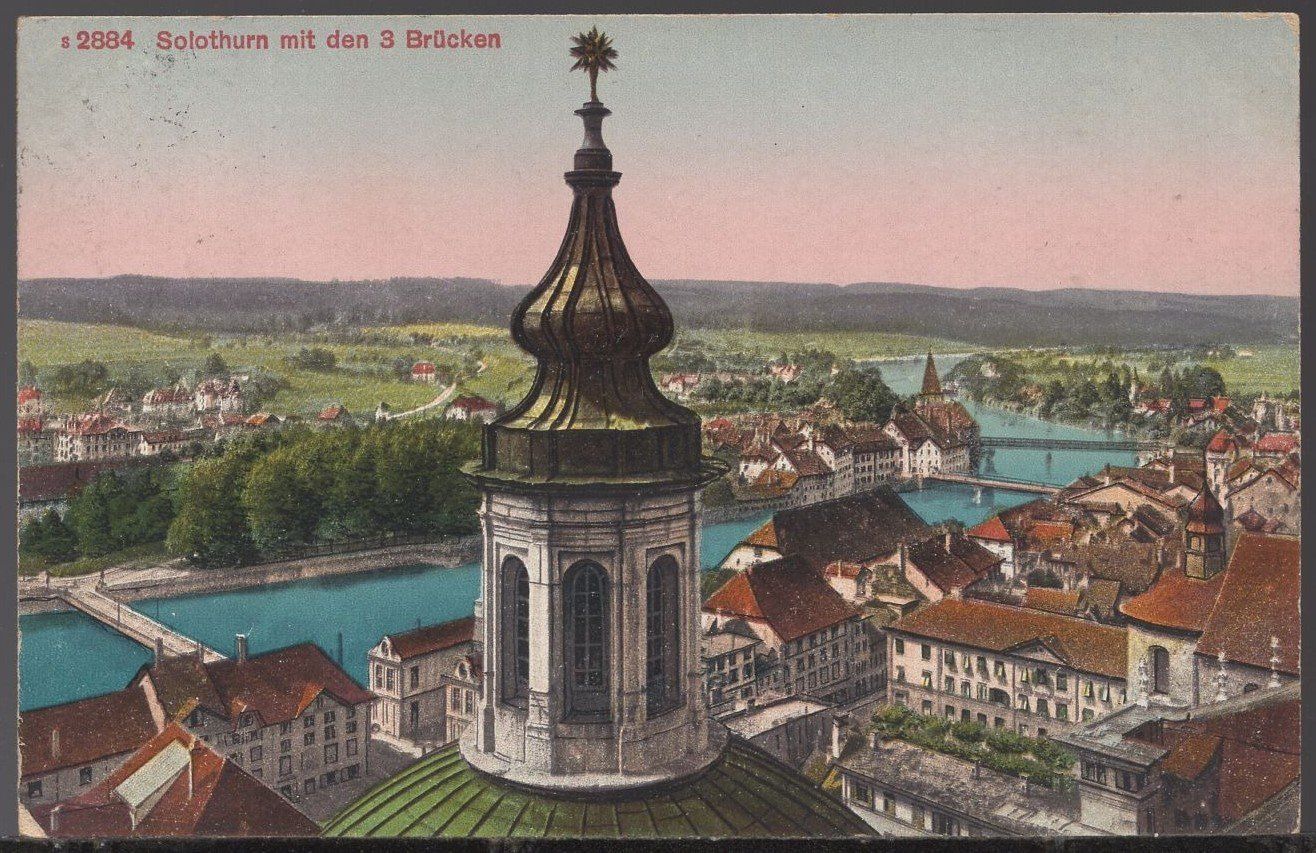 Ansichtskarten: Solothurn mit den 3 Brücken  1921 – Gebraucht aus Aarau von kufi44