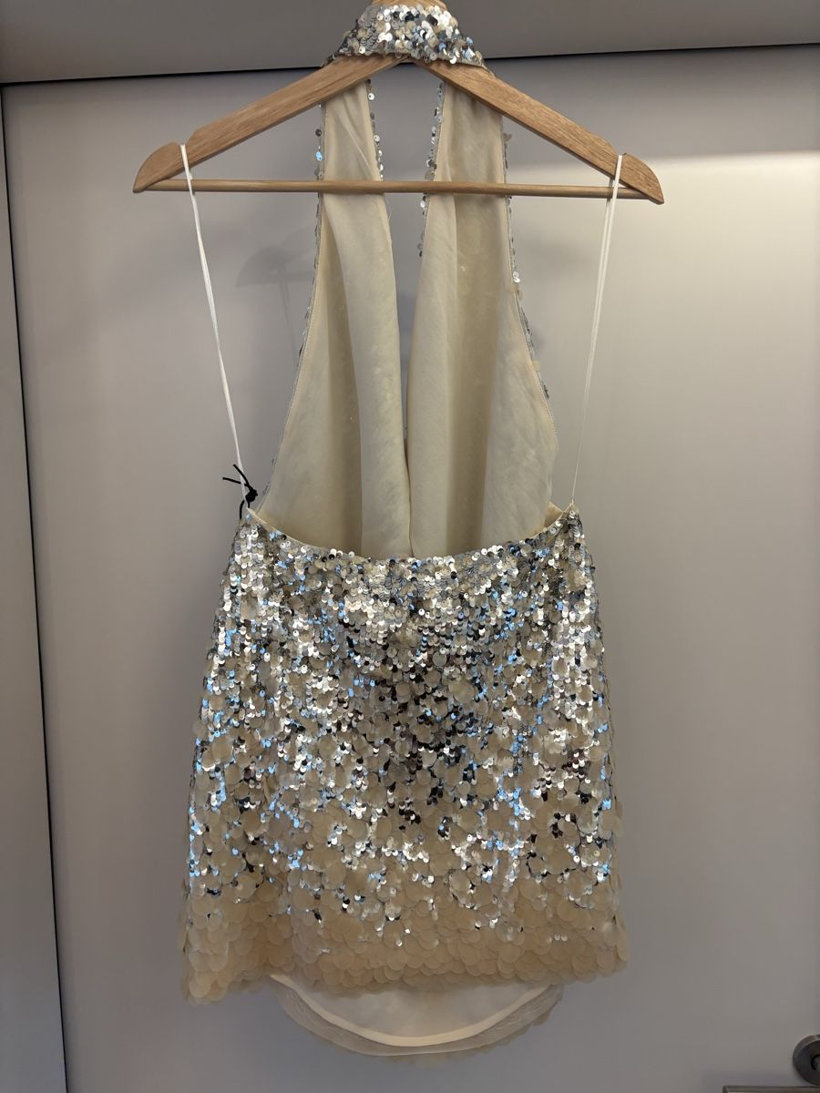 Zara Vestiti: Zara Silver Sequin Dress size M – Nuovo e nell'imballaggio originale da Erlenbach ZH venduto da Ma.Pi 1