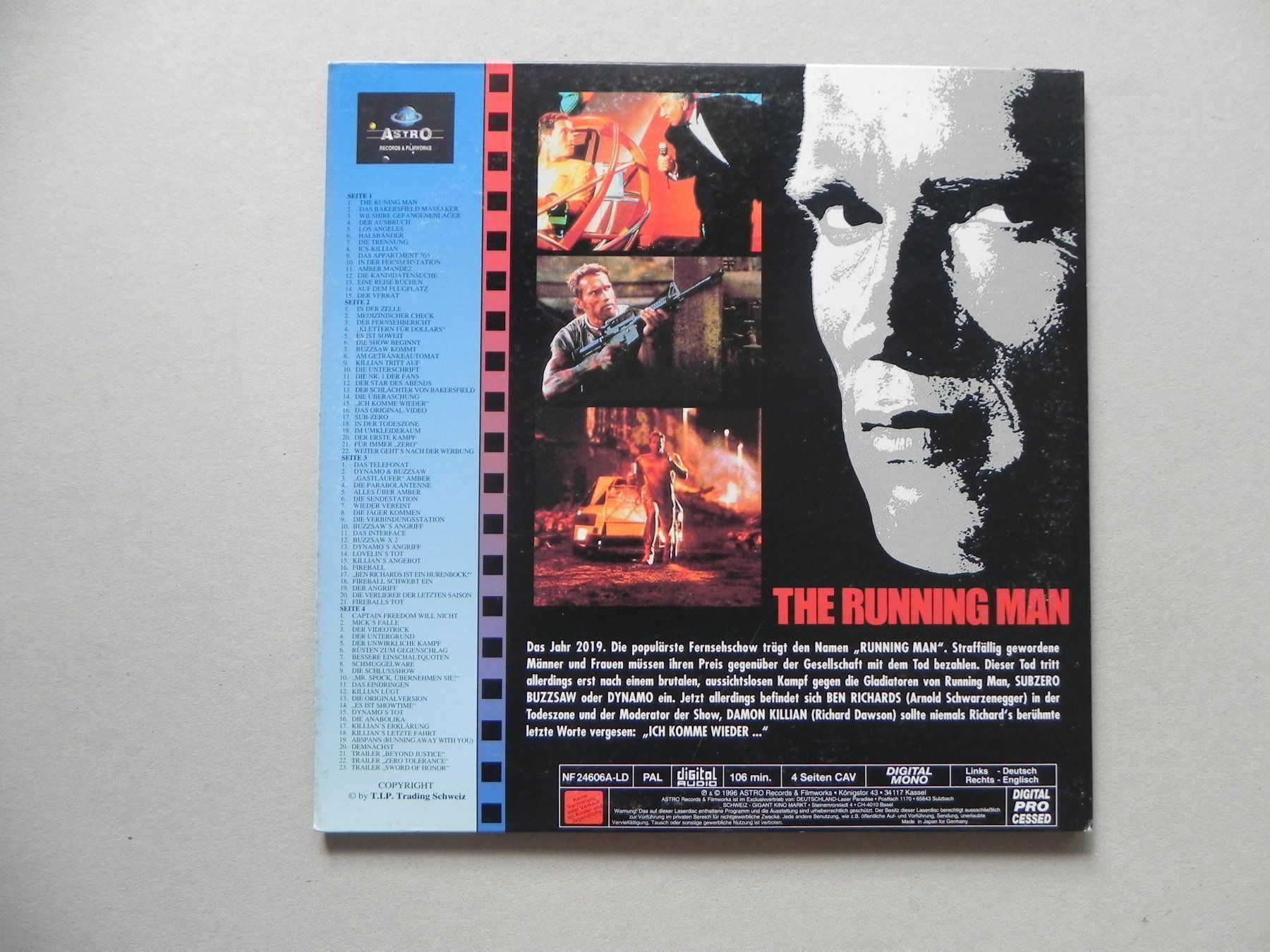 Tutti i DVDs: Laserdisc The Running Man Schwarzenegger – Usato da Siebnen venduto da krimsie 1