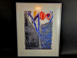Modernes Blumenbild im Rahmen – Abstrakte Kunst