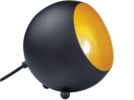 Retro Metall Tischlampe schwarz matt/goldfarbig, E14