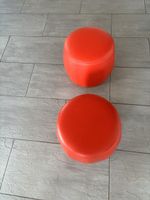 Lot de 2 poufs rouge
