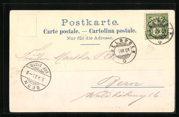 Cartoline postali: Adelboden, Hotel La Rondinetta, Panorama – Usato da Berlin venduto da bartko-reher 1