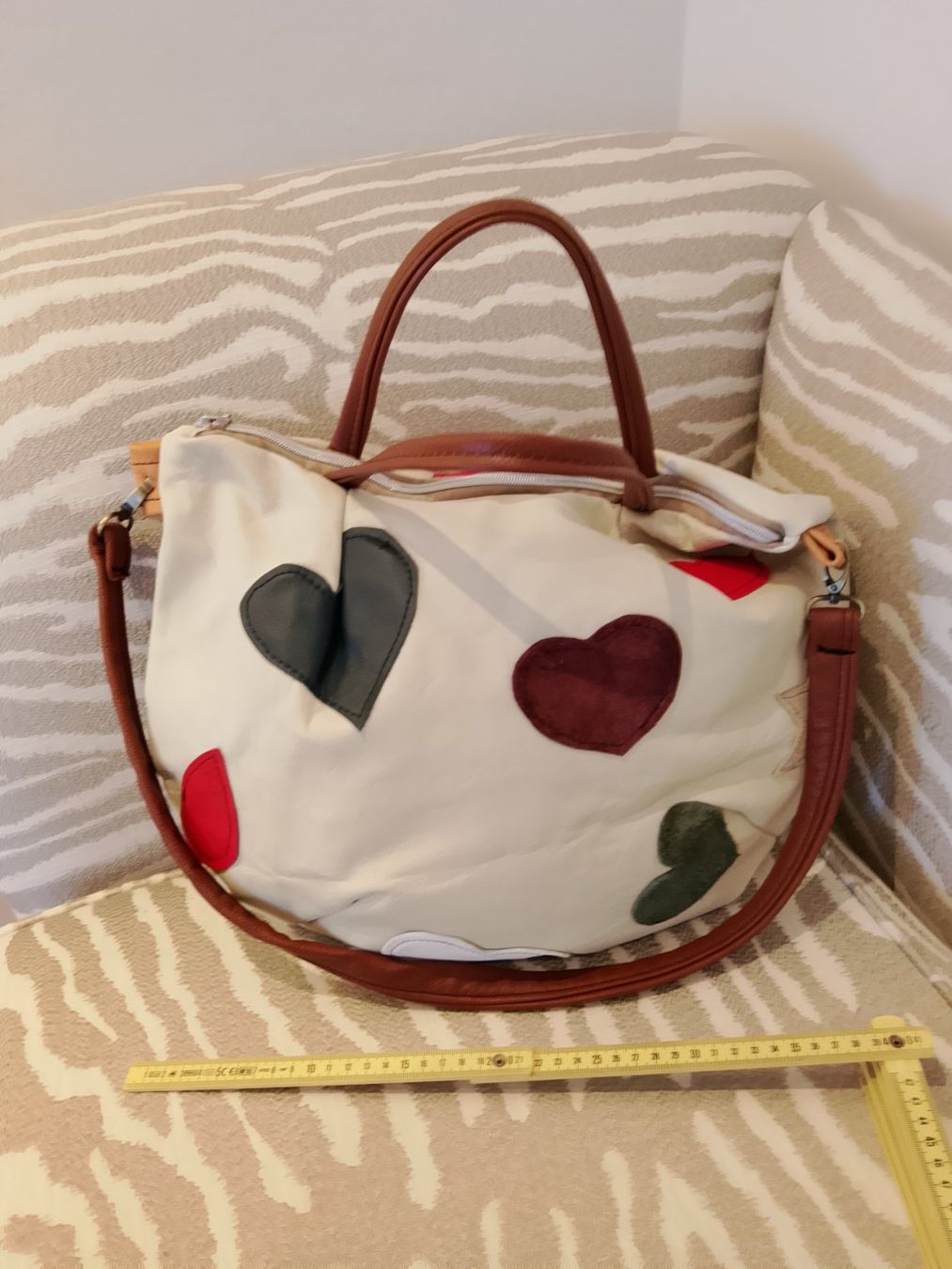Borse da donna: Tasche Leder beige mit Kartenmotiven . Cool – Nuovo (secondo la descrizione) da Bellikon venduto da MellonCollieMitTwint 2