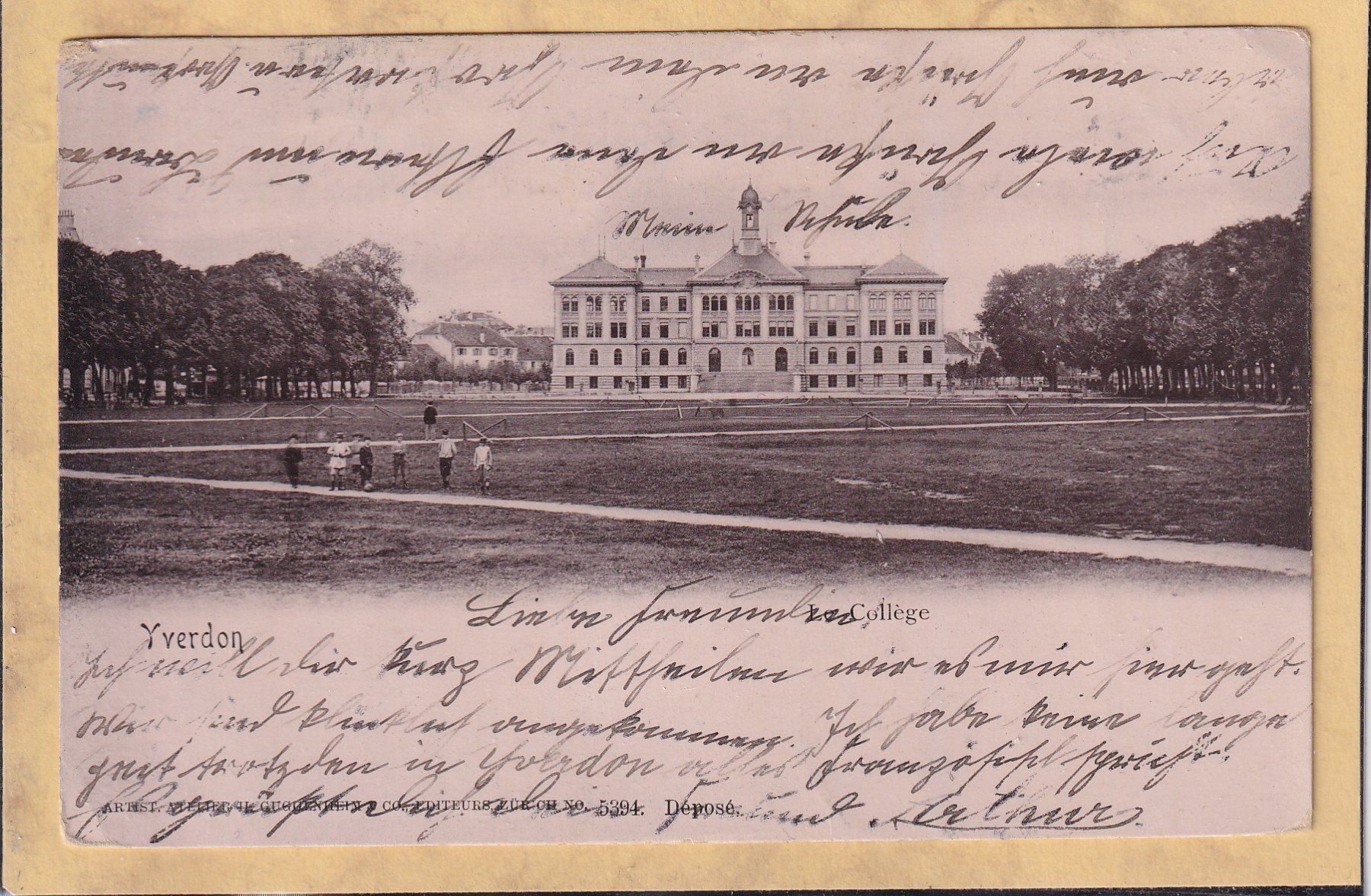 Cartes postales: Yverdon - le Collège - 1902 – D'occasion à Orvin par Pyaeschli