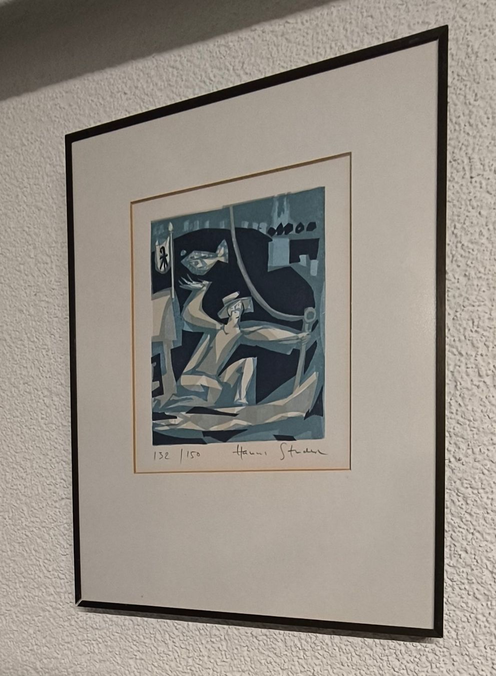 Grafica & Litografie: Hanns Studer Rheinfähre Basel Lithographie – Usato da Reinach BL venduto da Thfc