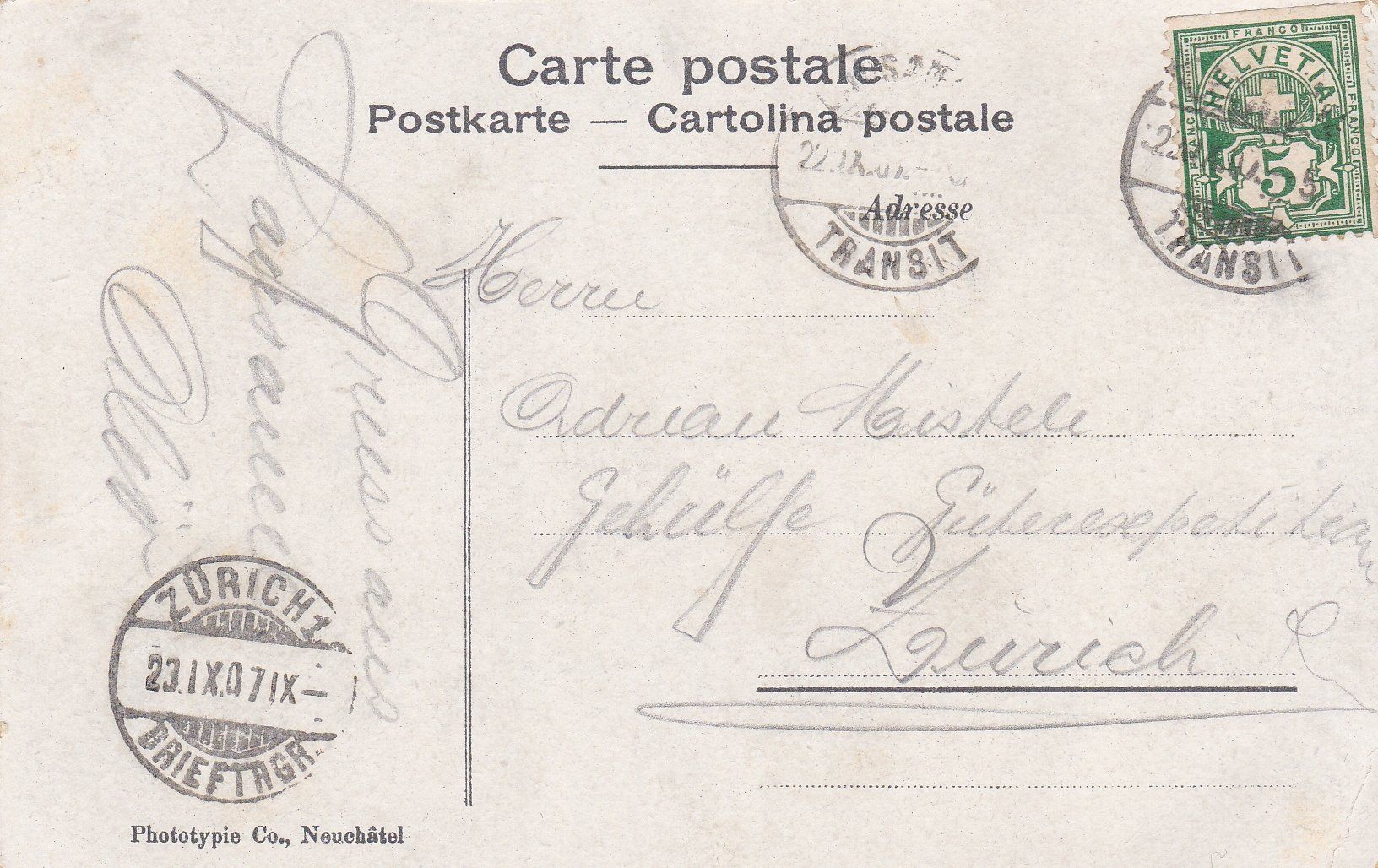 Cartoline postali: Alte Ansichtskarte Kathedrale Lausanne1907 – Usato da Neuenhof venduto da Wanton 1