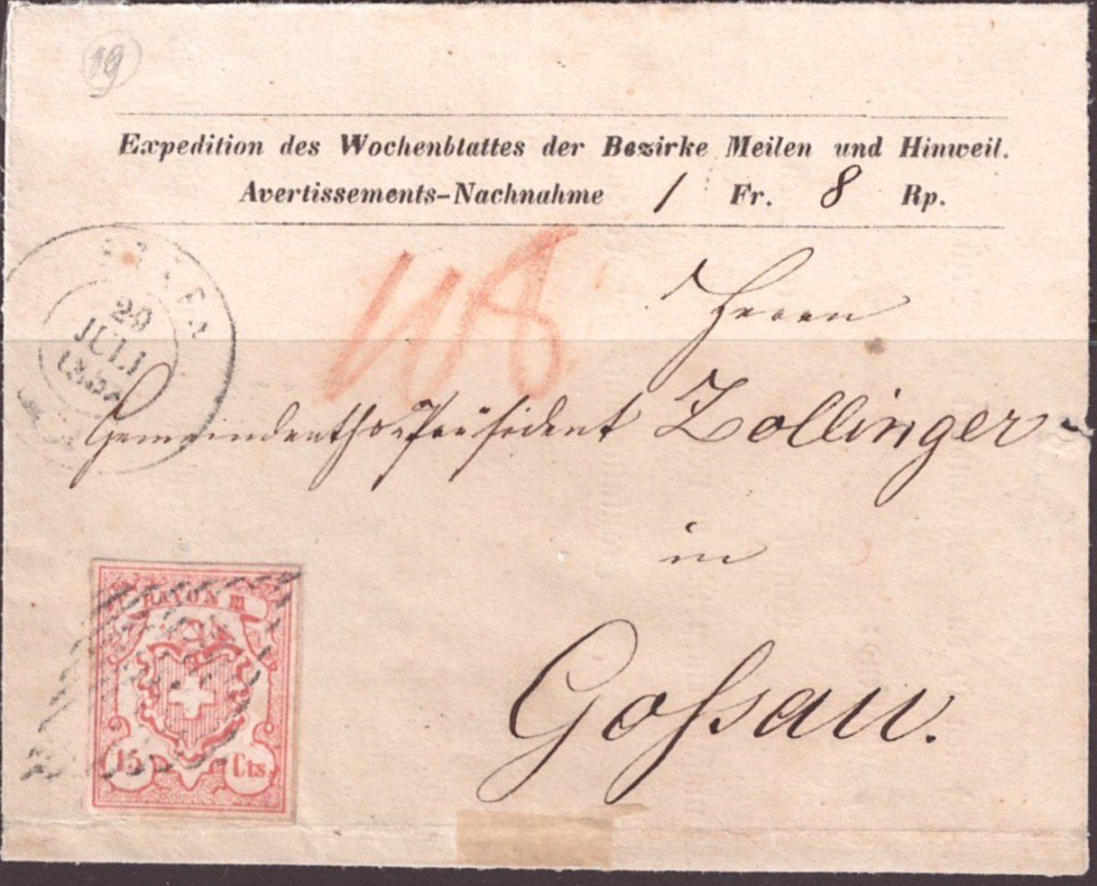 Alle Briefmarken: # 27 --- RAYON III KLEINE ZIFFER – Gebraucht aus Dübendorf von Piero2