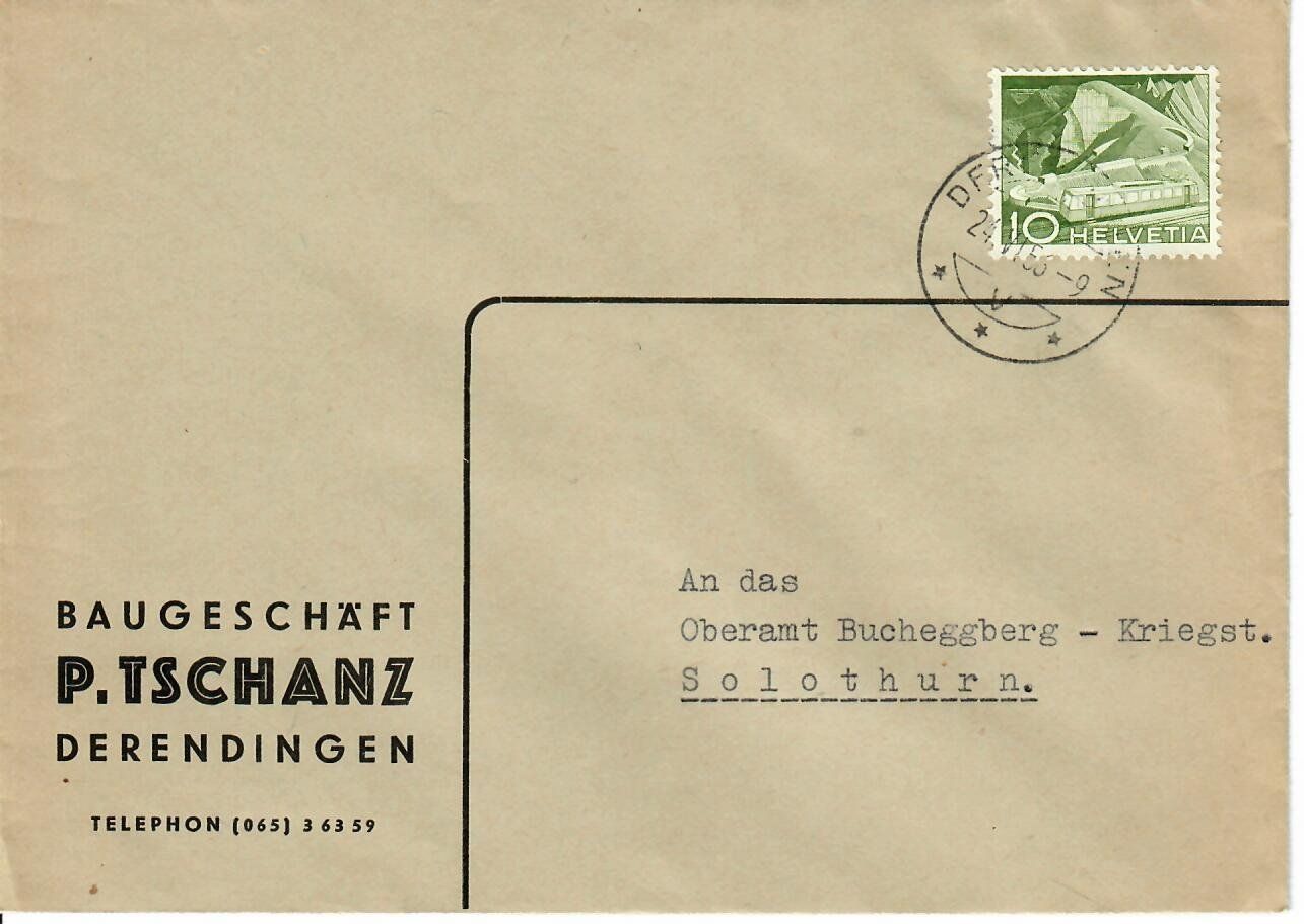 Alle Briefmarken: Brief aus Derendingen – Gebraucht aus Hochdorf von Ziegel-16