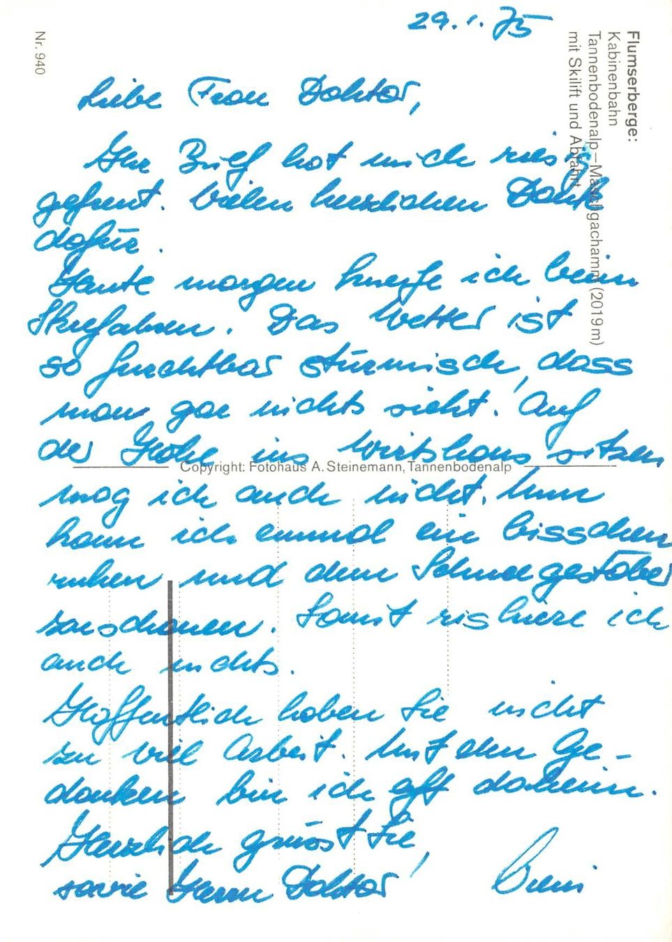 Cartoline postali: Flumserberge, Kabinenbahn – Usato da Ottikon b.Kemptth. venduto da Neptun1974 1