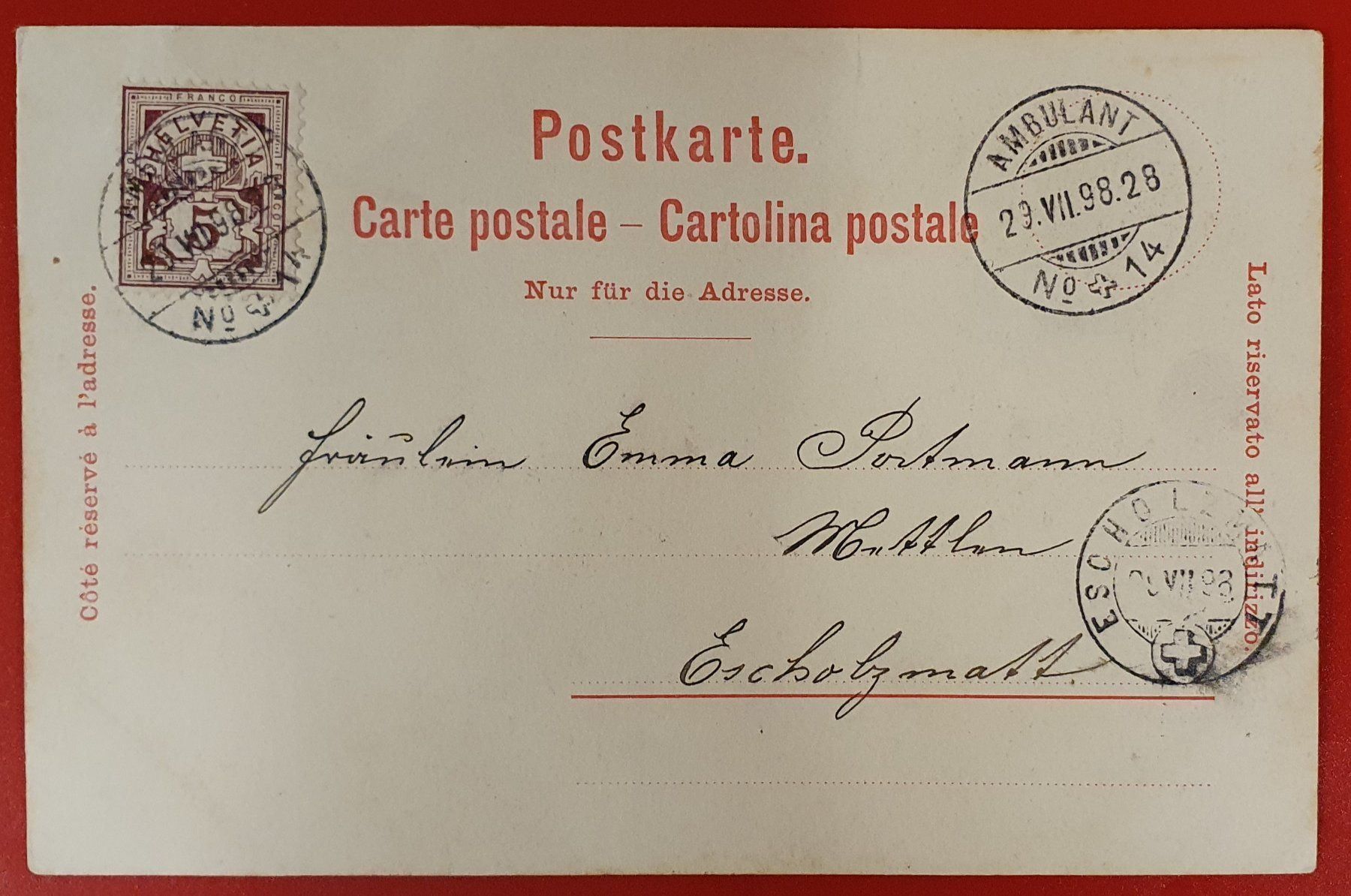Ansichtskarten: Schüpfheim 1898 – Gebraucht aus Kreuzlingen von Rschweiz1 1