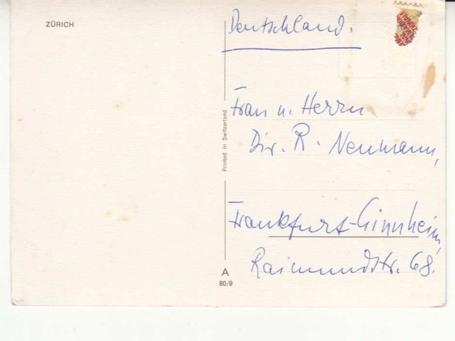 Cartoline postali: Zürich ca. 1970 – Usato da Bürglen TG venduto da StampGraf 1