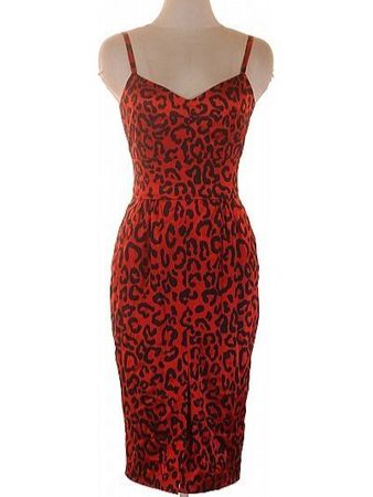 Dolce&Gabbana Red dress made of silk in a leopard print