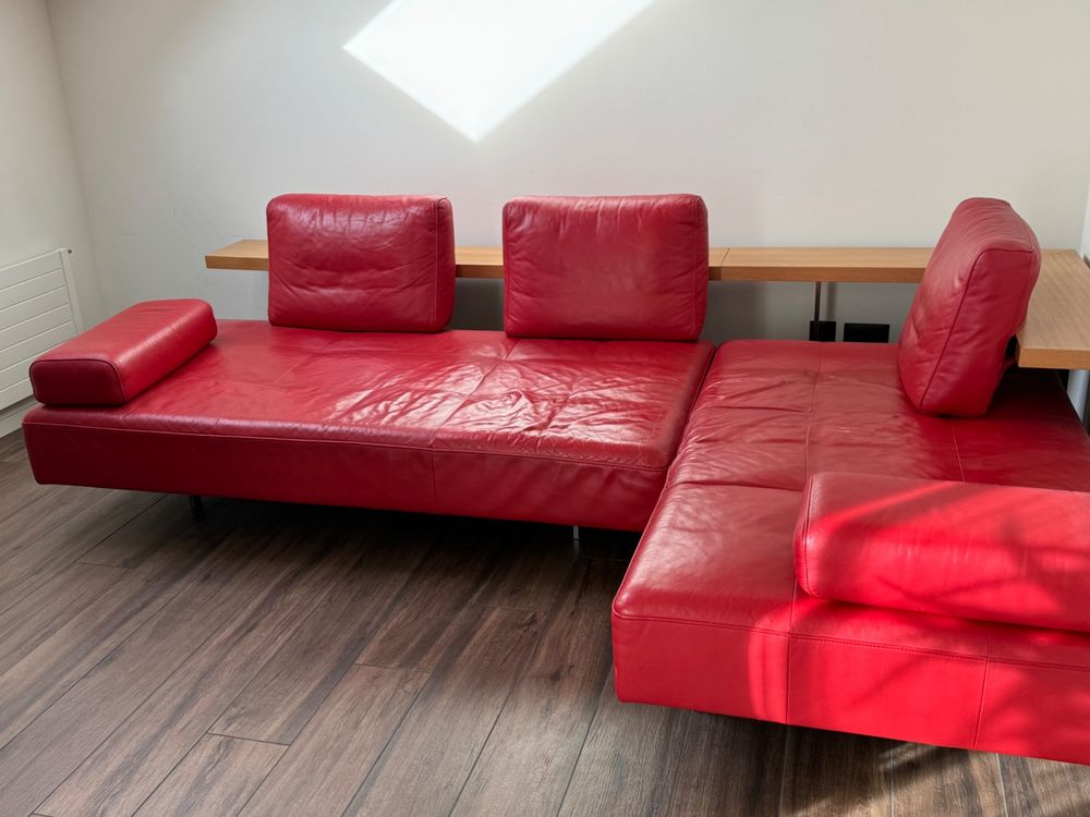 Rolf Benz Eck-Sofa-Garnitur Leder Rot | Kaufen auf Ricardo
