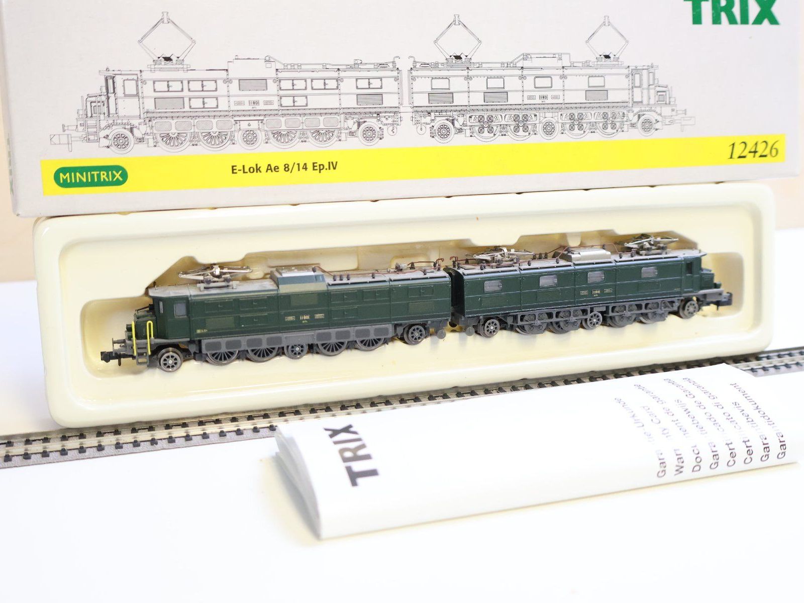 Trix Modellini di ferrovie: Minitrix SBB E-Lok Ae 8/14 - 12426 - Digital Schnitt. Top – Usato da Winterthur venduto da Monstera
