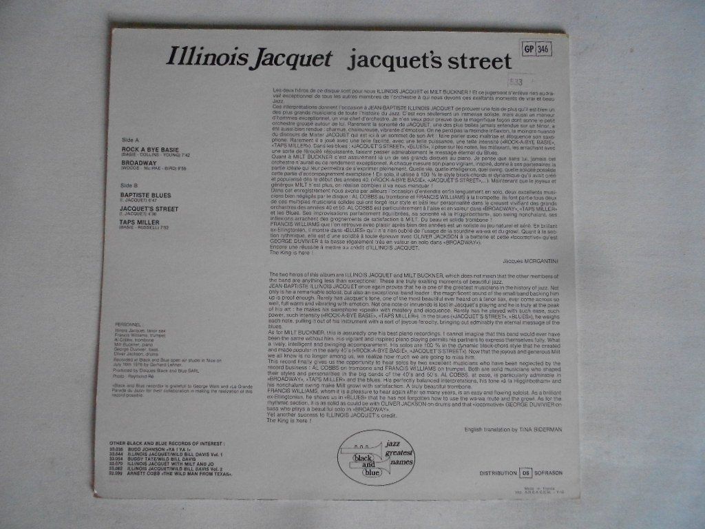 Schallplatten: ILLINOIS JACQUET  -  JACQUET'S STREET – Gebraucht aus Bex von Giorgiob 1