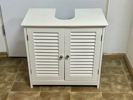 Waschbeckenunterschrank weiss mit Lamellentüren gebraucht