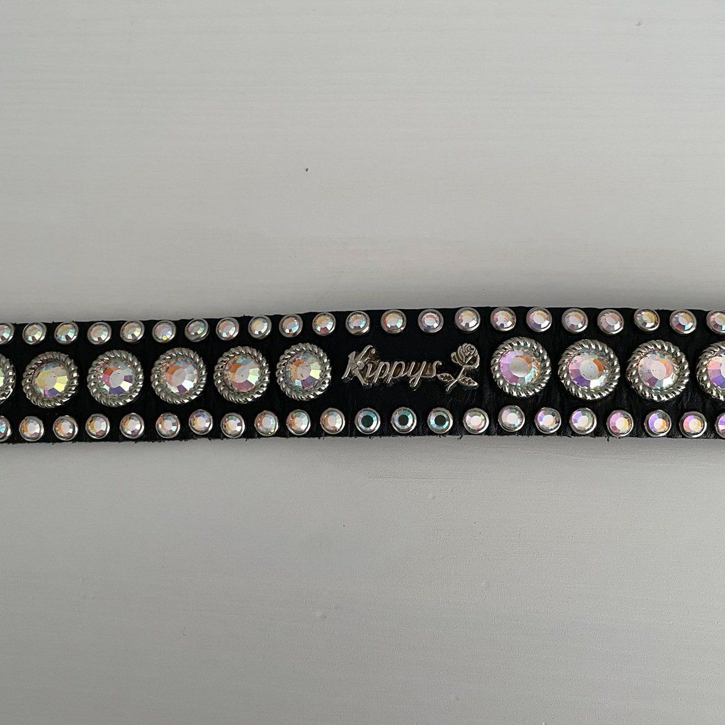 Cinture: Kippys schwarzer Ledergürtel mit Strass – Usato da Thun venduto da Rowaner 5