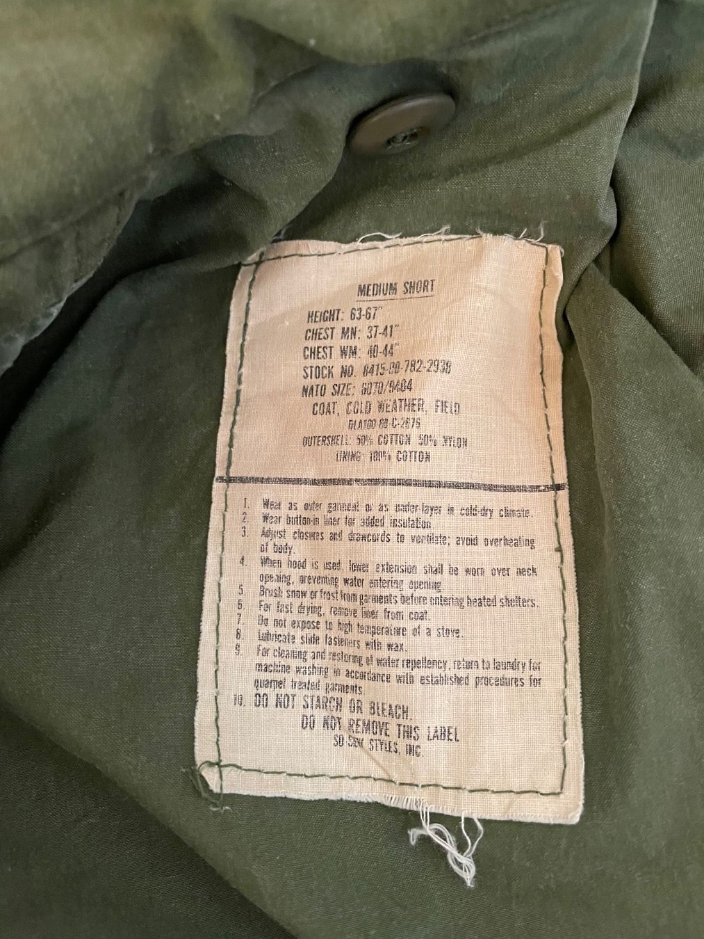 US Army Uniformi: Veste militaire originale us Army/ Field Jacket M65 – Usato da Oberbütschel venduto da Woodie2005 3