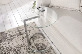 BEISTELLTISCH Art Deco Rund Sofatisch Silber NEU SOFORT