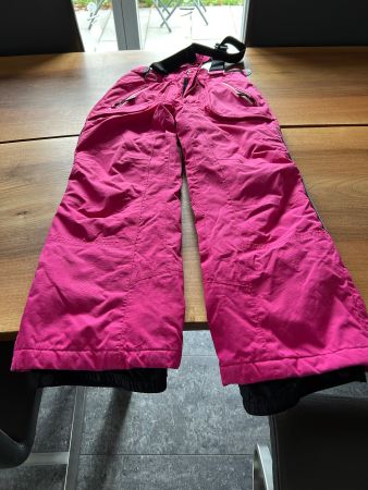 Skihose rosa mit Trägern Grösse 140