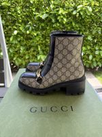 Gucci GG Supreme Ankle Boots Schwarz Gr. 39,5