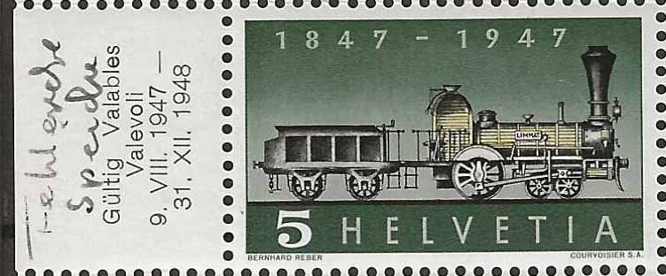 Tutti i francobolli: Ch277 - Bloc 100 ans CFF no 277 avec rayon manquant ** – Usato da Trélex venduto da Phil_Albert 1