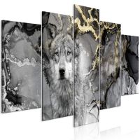 XXL Wandbild Wolf Natur Grau gerahmt - neu - Deko Wohnzimmer
