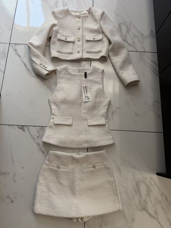 DREITEILIGES BOUCLÉ-KOSTÜM GR 36/38 VON AMISU