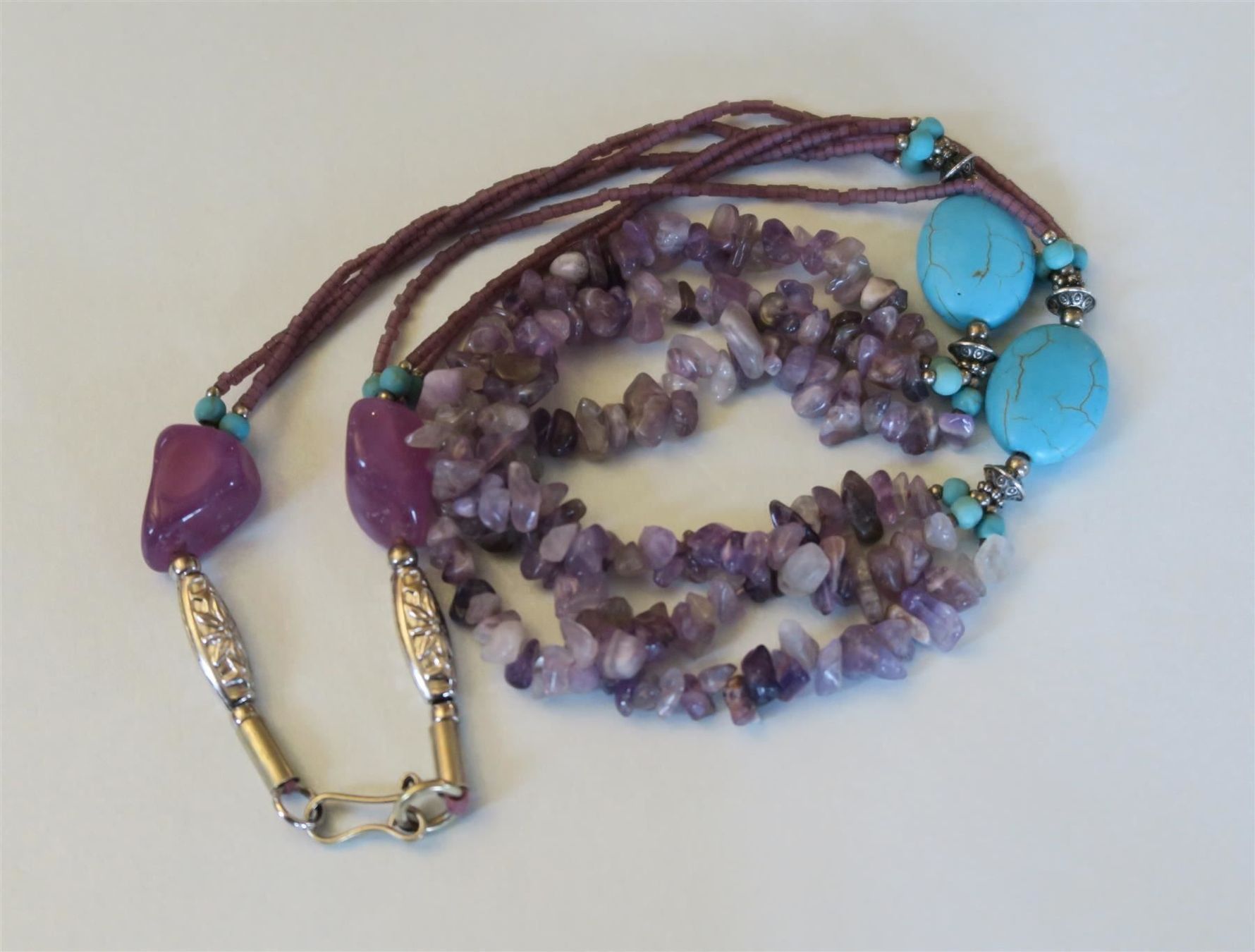 Catenine: Kette aus Amethyst/Türkis-Perlen – Usato da Brittnau venduto da marlenestone 3
