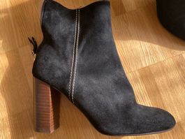 Neu / Minelli Wildleder Stiefeletten, Schwarz, Gr. 39,