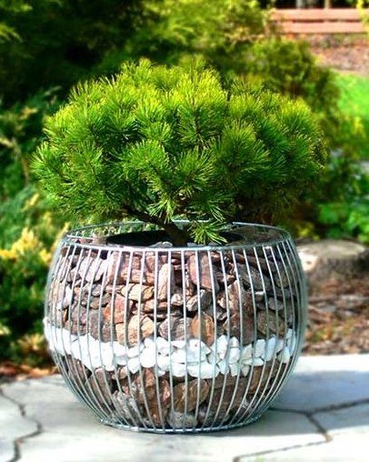 Vasi per fiori: Gabionen-Blumentopf – Nuovo e nell'imballaggio originale da Grenchen venduto da inf_h9fb 1