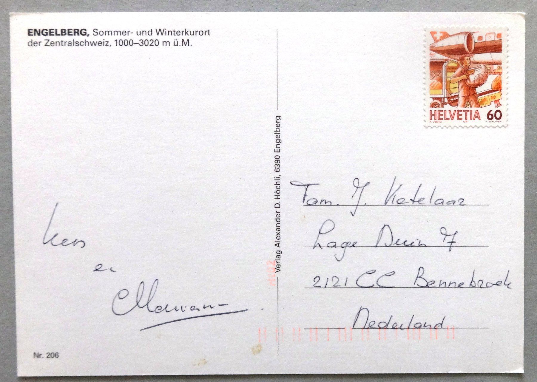 Cartoline postali: Engelberg, 1000-3020 m ü.M. – Usato da Fétigny venduto da Billy2miny 1