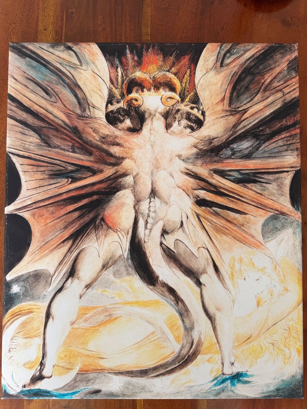 Foto & Immagini: BILD 50x60 CM, "..ROTER DRACHE ..",WILLIAM BLAKE, HOLZRAHMEN – Usato da Zürich venduto da rolo66 4