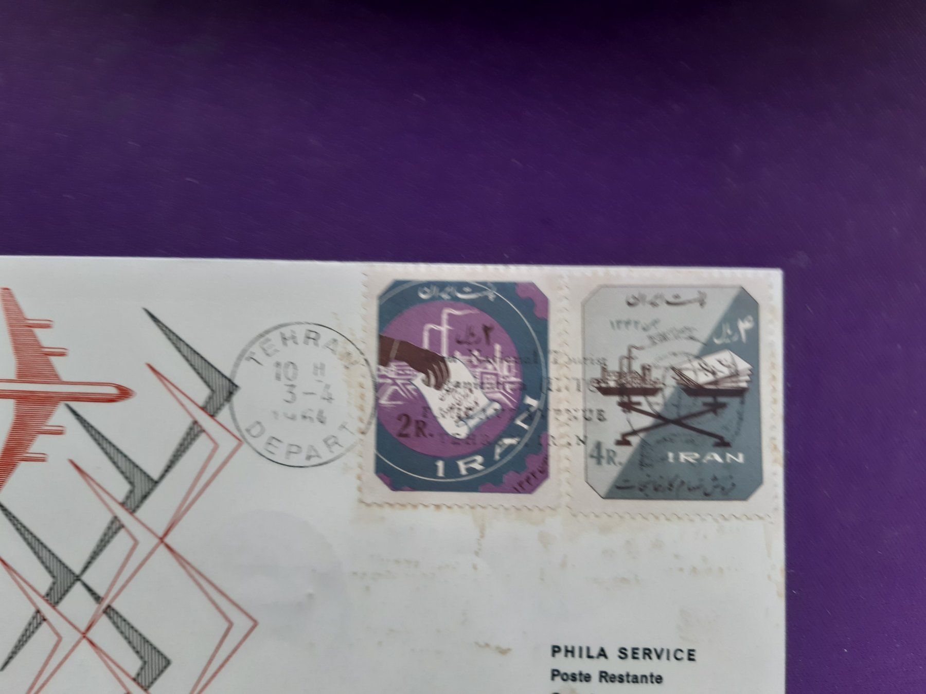 Tutti i francobolli: Erstflugbrief TEHERAN - GENEVA vom 3.4.64 – Usato da Wangs venduto da weisstannen01 2