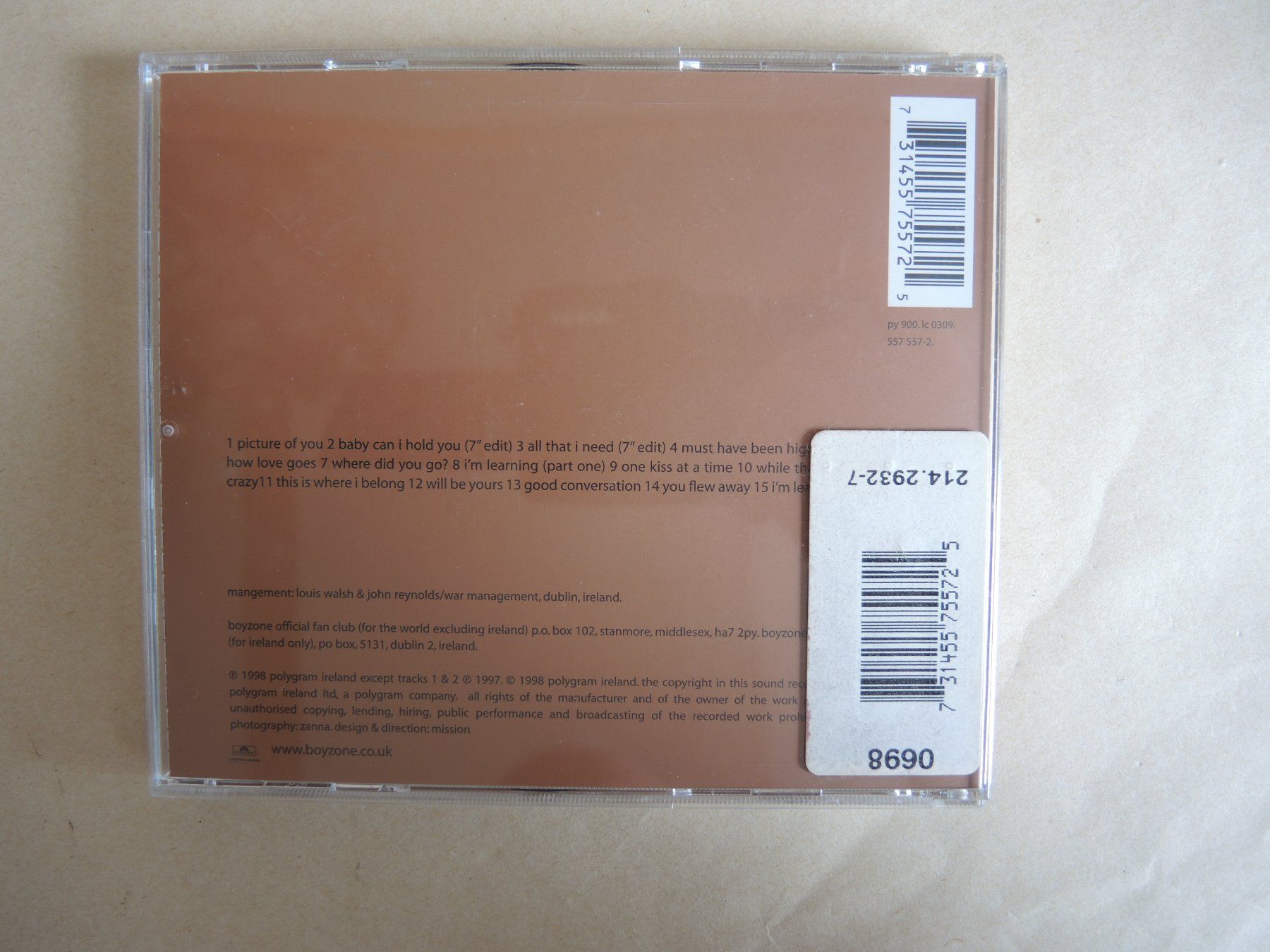 CD: Boyzone Where We Belong CD Limited Edition Gold – Usato da Rorschach venduto da maeck8 2
