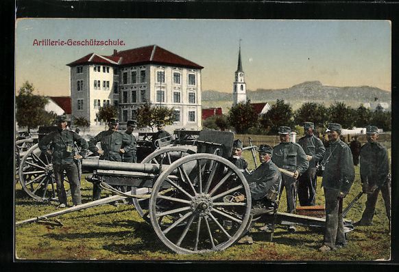 Cartoline postali: Frauenfeld, Artillerie-Geschützschule,  – Usato da Berlin venduto da bartko-reher