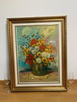 70.5cm breitx 90.5cm hoch Ölgemälde Blumenstillleben